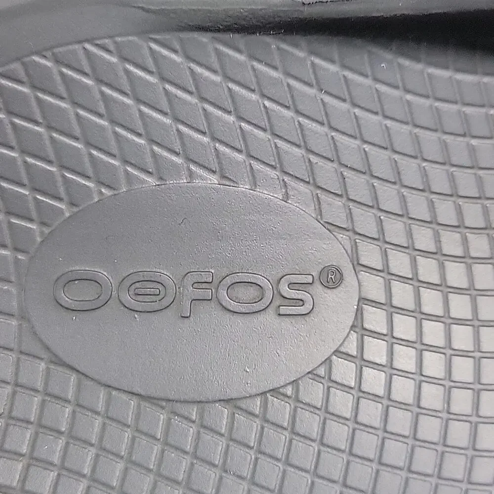 OOFOS OOah Grey Comfort Sport Slide Sandals Mens Size 10 Womens Size 12